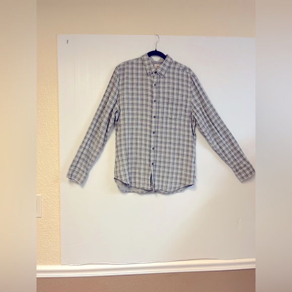 Ag Adriano Goldschmied Other - AG Adriano Goldschmied Men’s Medium Grey Gingham Plaid Button Down Shirt – EUC‎
